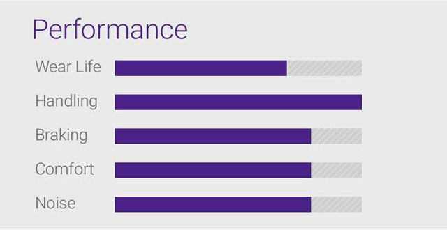 Wet, Dry, Fuel Efficiency, Features - 1.Asymmetric tread design, 2.Summer : Optimised dry, Wet performance, 3.Long tread life, 4.Excellent stability and handling performance, 5.Quiet, smooth driving