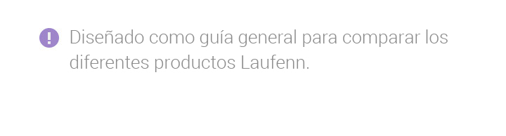 Diseñado como guía general para comparar los diferentes productos Laufenn.