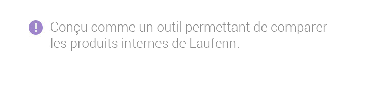 Conçu comme un outil permettant de comparer les produits internes de Laufenn.