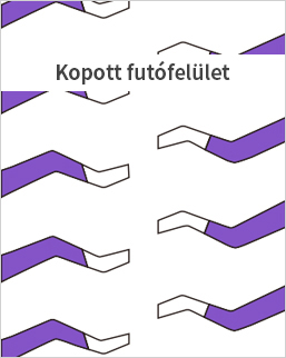 Kopott futófelület