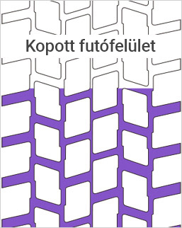 Kopott futófelület