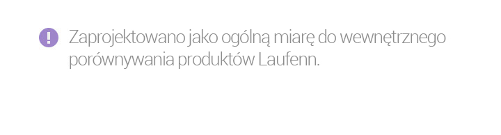 Zaprojektowano jako ogólną miarę do wewnętrznego porównywania produktów Laufenn.